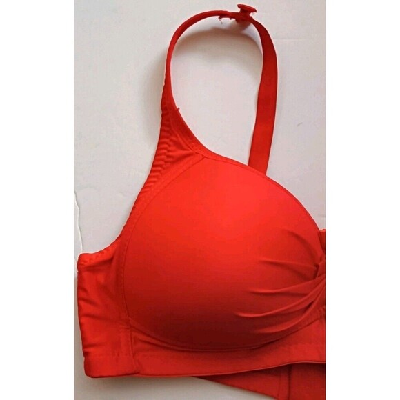 Prima Valentina Intimates Wireless Bra Size 38D Red Padded Wireless Pleated - Picture 5 of 7